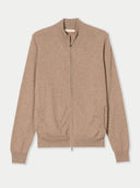 Organic Color Essential Full-Zip Cashmere Cardigan Taupe - Gobi Cashmere #color_taupe