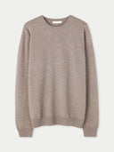Organic Color Essential Crewneck Cashmere Sweater Taupe - Gobi Cashmere #color_taupe