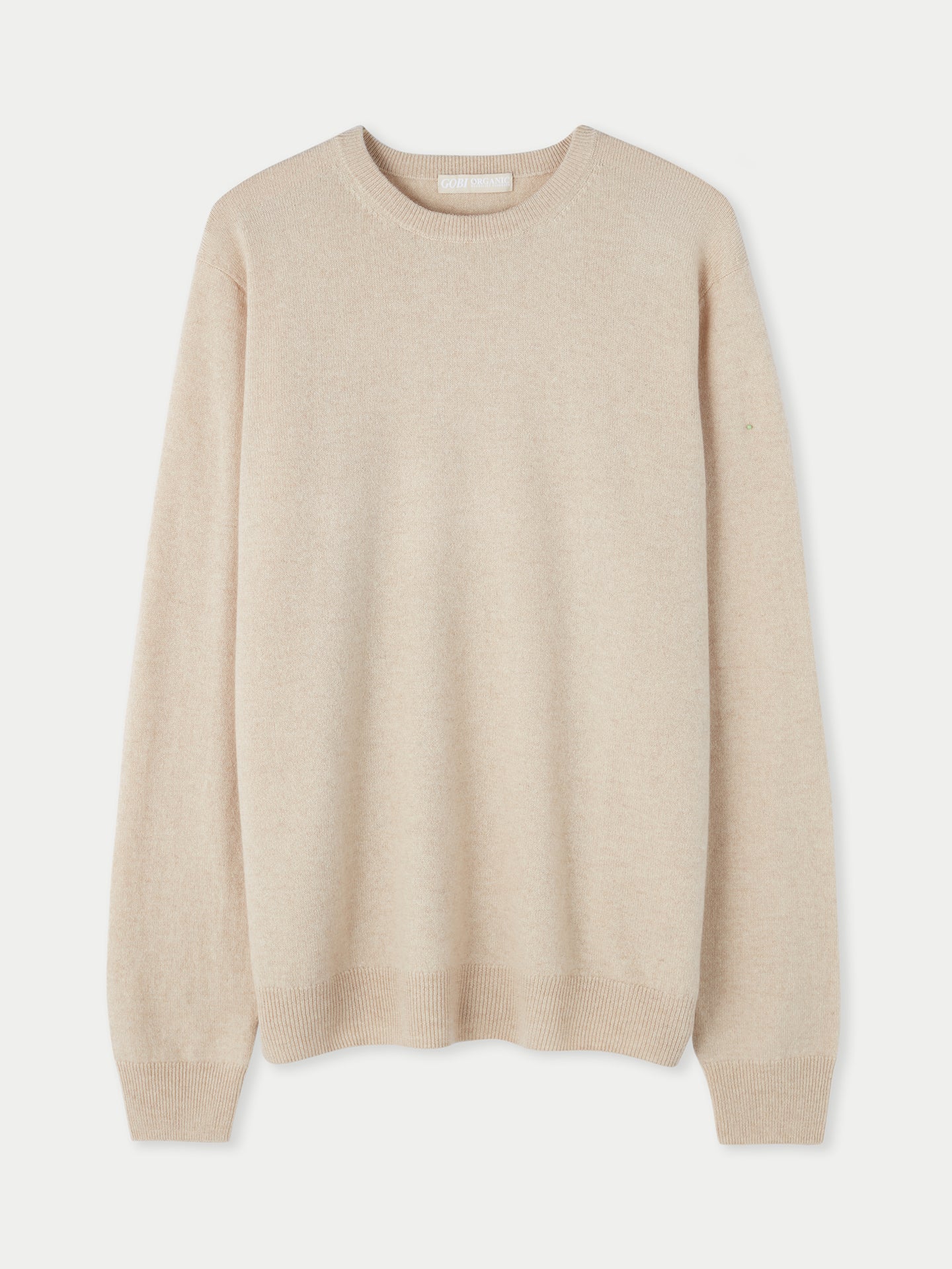 Men's Cashmere Basic Crew Neck Sweater Beige - Gobi Cashmere