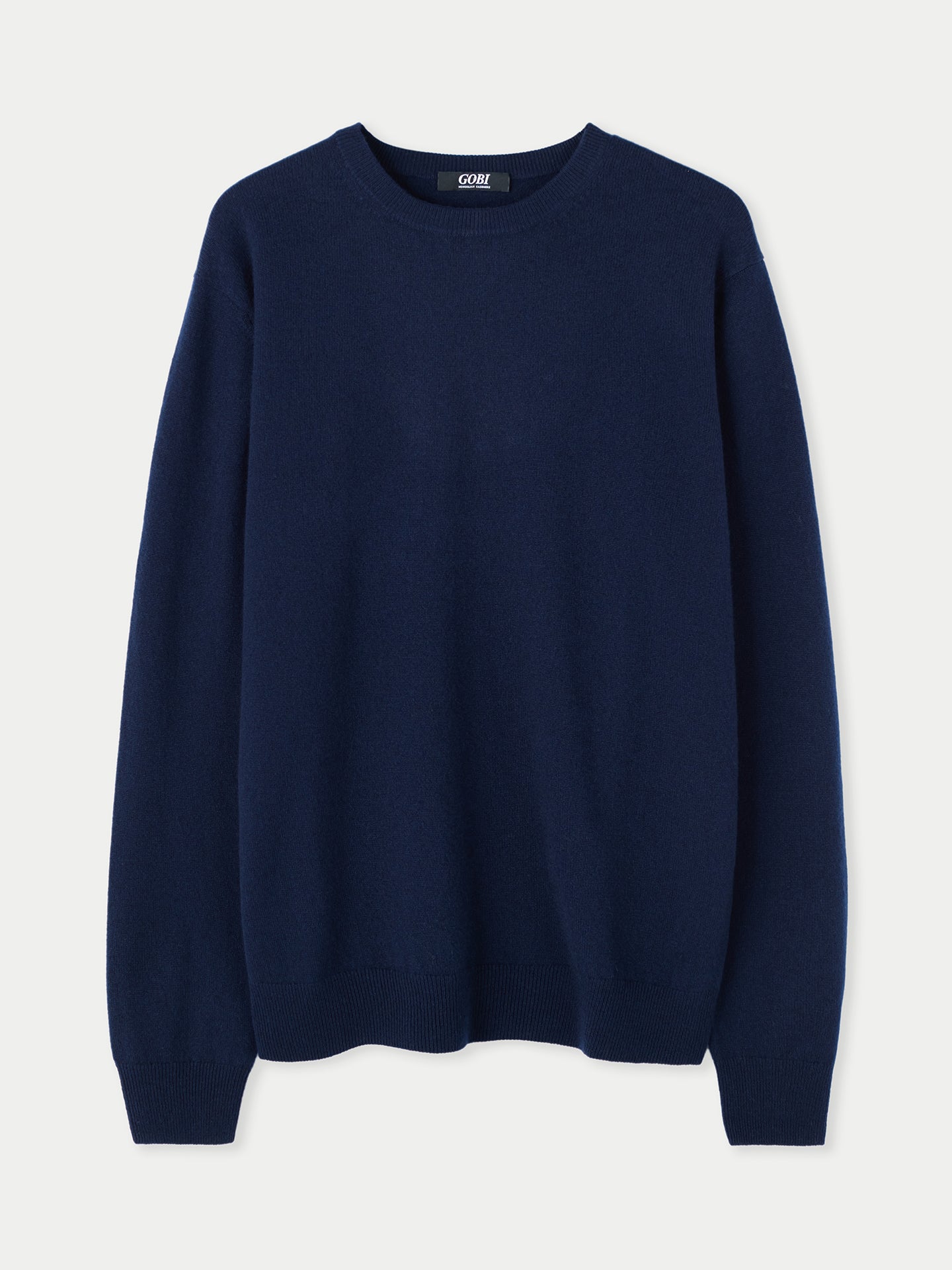 Men's Cashmere Basic Crew Neck Sweater Navy - Gobi Cashmere