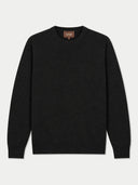 A black long-sleeve crewneck sweater by GOBI, shown flat against a light gray background.