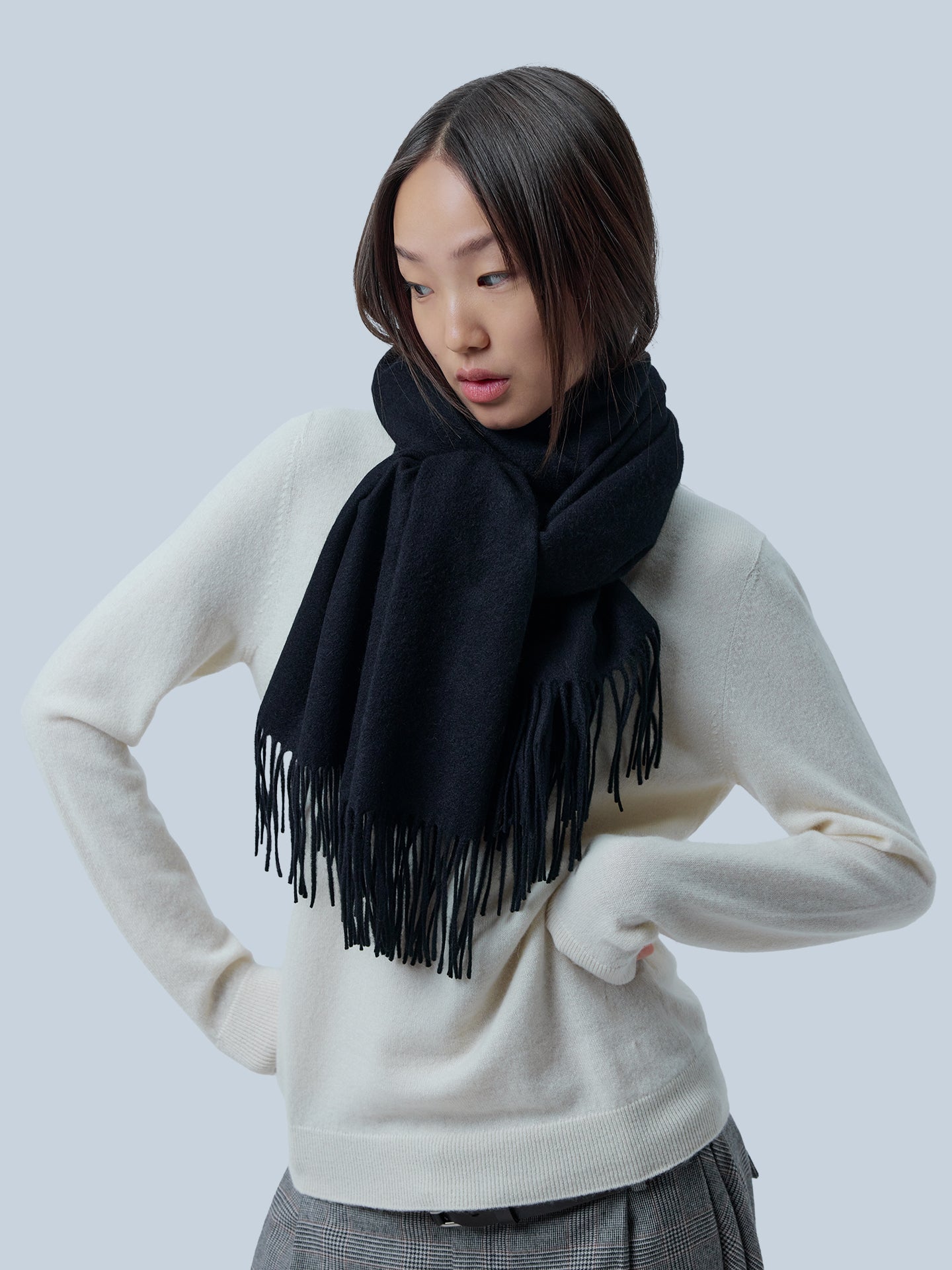 Wide Fringe Scarf
