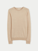 Organic Color Essential Cashmere Crewneck Sweater Beige - Gobi Cashmere #color_beige