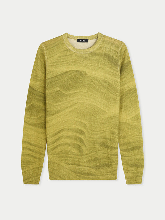 Printed C-Neck Cashmere Sweater