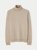 A beige turtle neck cashmere sweater #color_beige