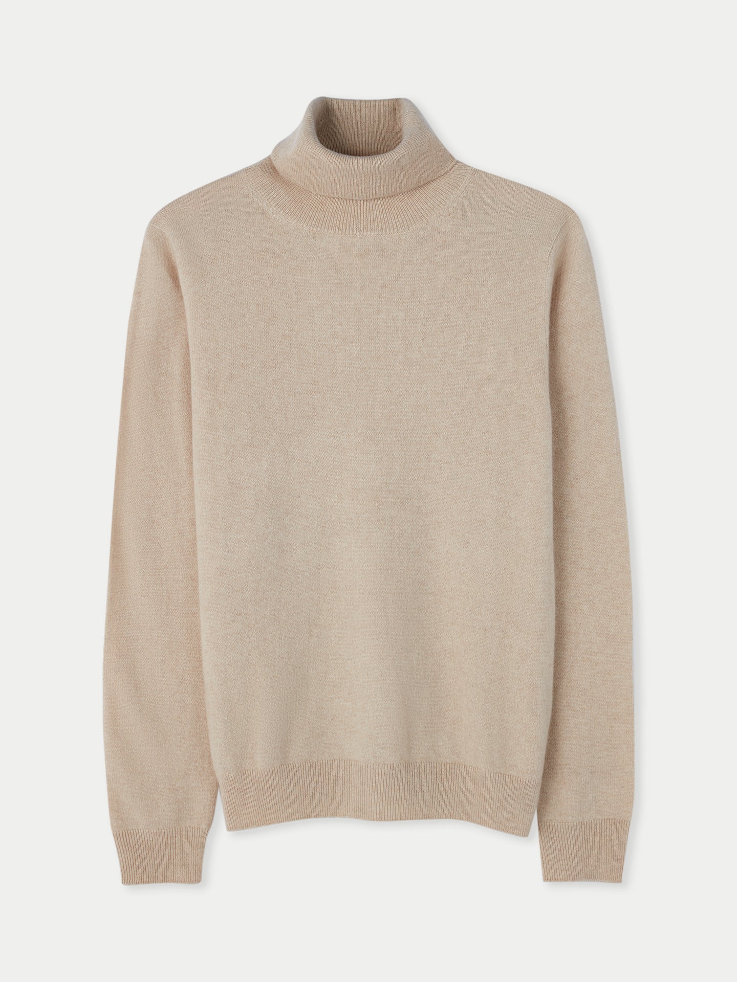 Women's Cashmere Classic Turtleneck Beige - Gobi Cashmere