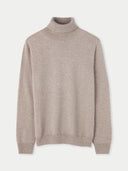 Organic Color Essential Cashmere Turtleneck Sweater Taupe - Gobi Cashmere #color_taupe