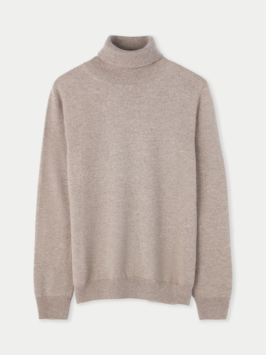 Women's Organic Cashmere Basic Turtle Neck Sweater Taupe - Gobi Cashmere