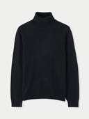 Women's Cashmere Classic Turtle Neck Sweater Black - Gobi Cashmere #color_black