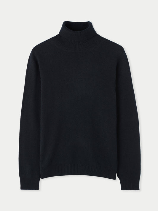 Women's Cashmere Classic Turtle Neck Sweater Black - Gobi Cashmere