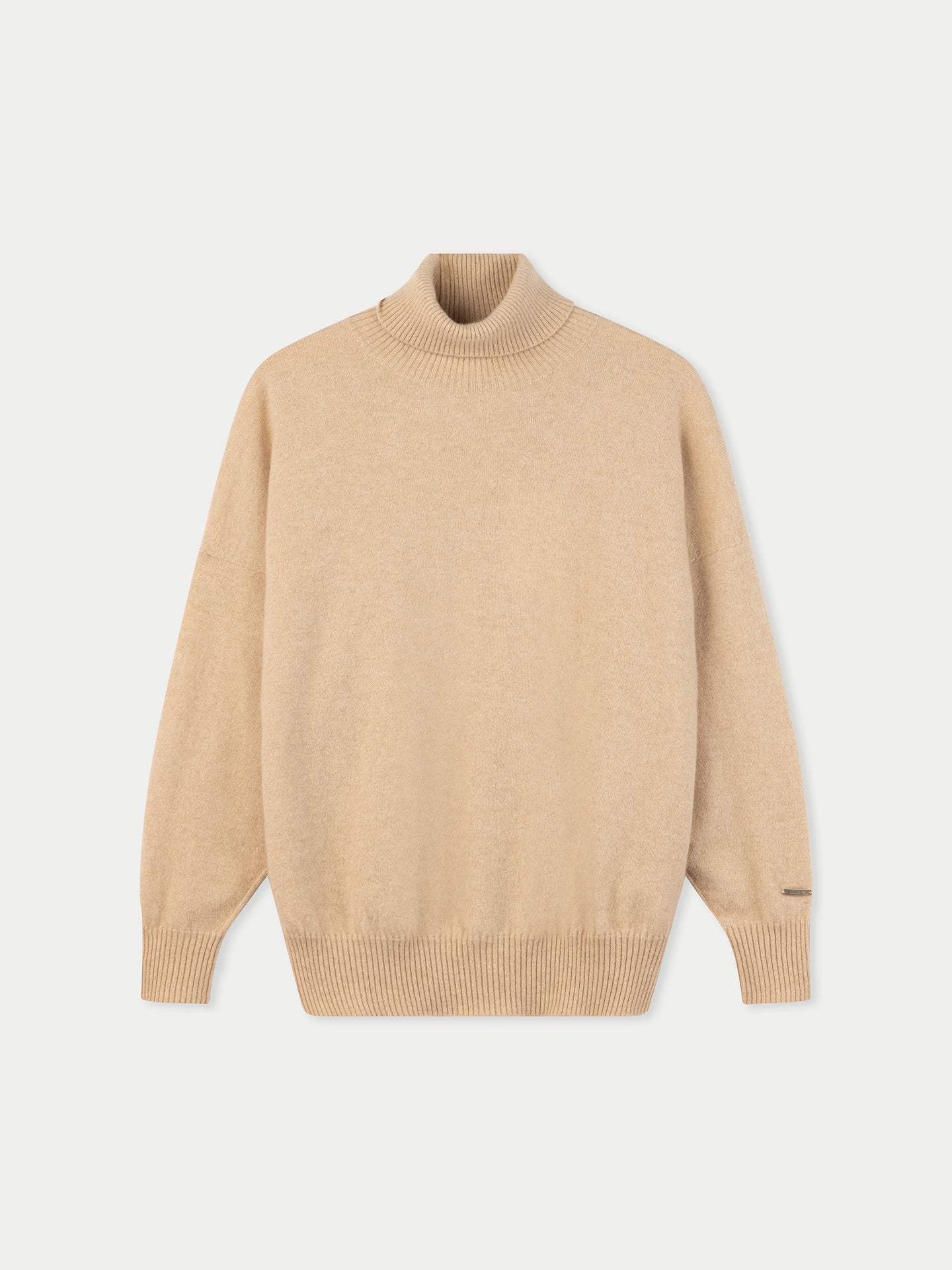 Women T-Neck Organic Color Cashmere Sweater