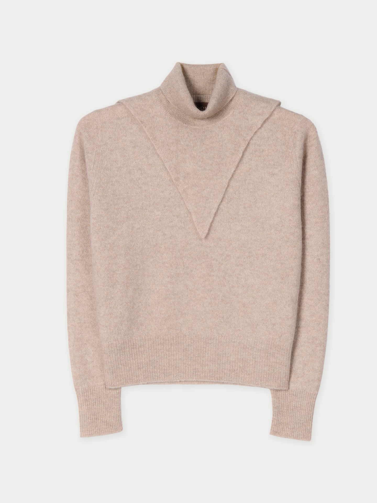 Organic Color Dual-Collar Cashmere Sweater