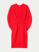 Cashmere Sculptural Dress Fiery Red - Gobi Cashmere #color_fiery-red