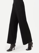 side view of a black wide leg pants  #color_black