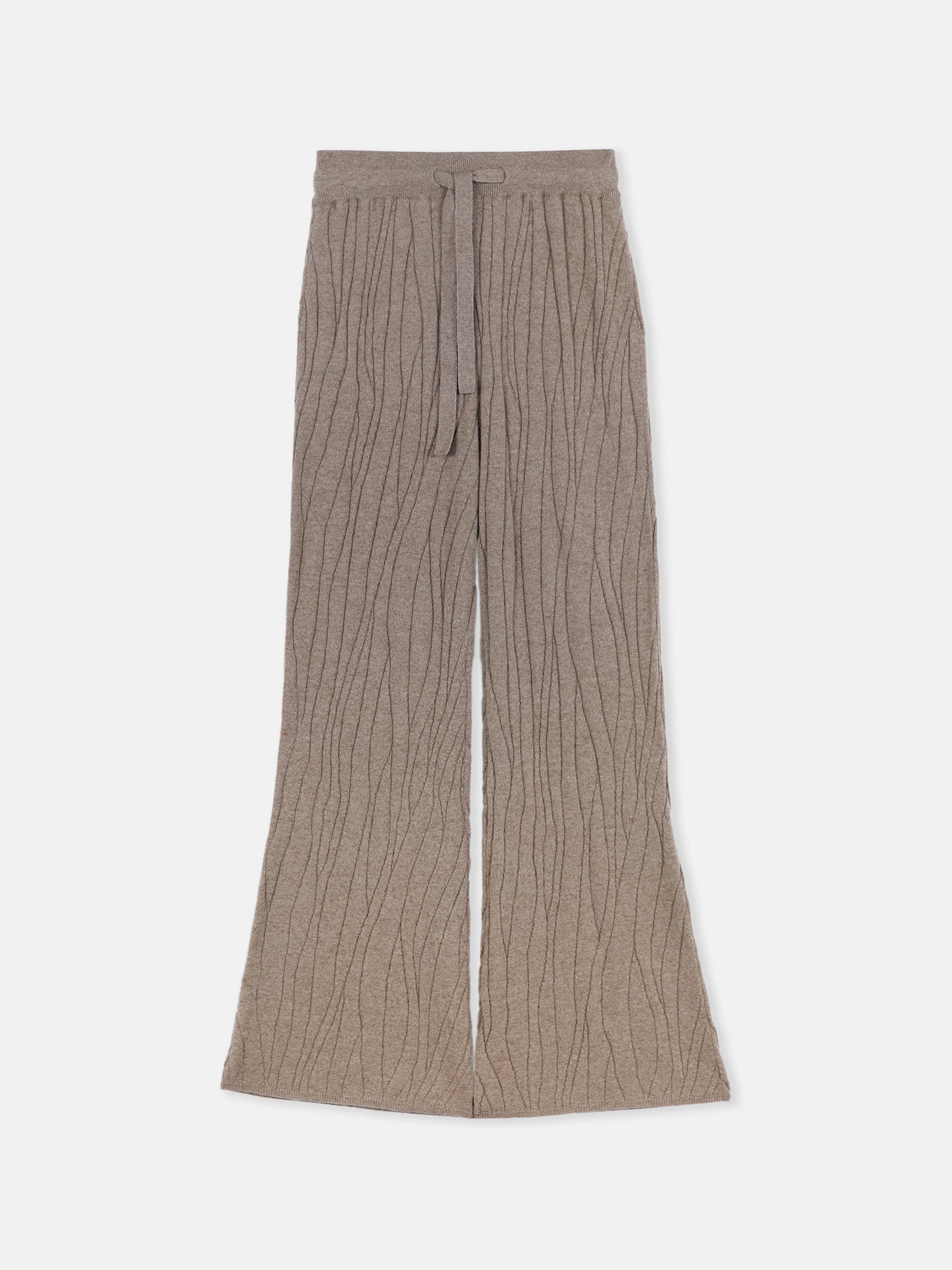 Women's Organic Colour Cashmere Flare Pants Taupe - Gobi Cashmere