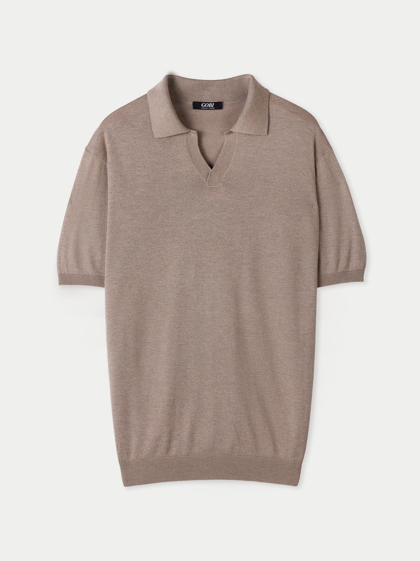 Men's Silk Cashmere Polo Shirt Nomad - Gobi Cashmere