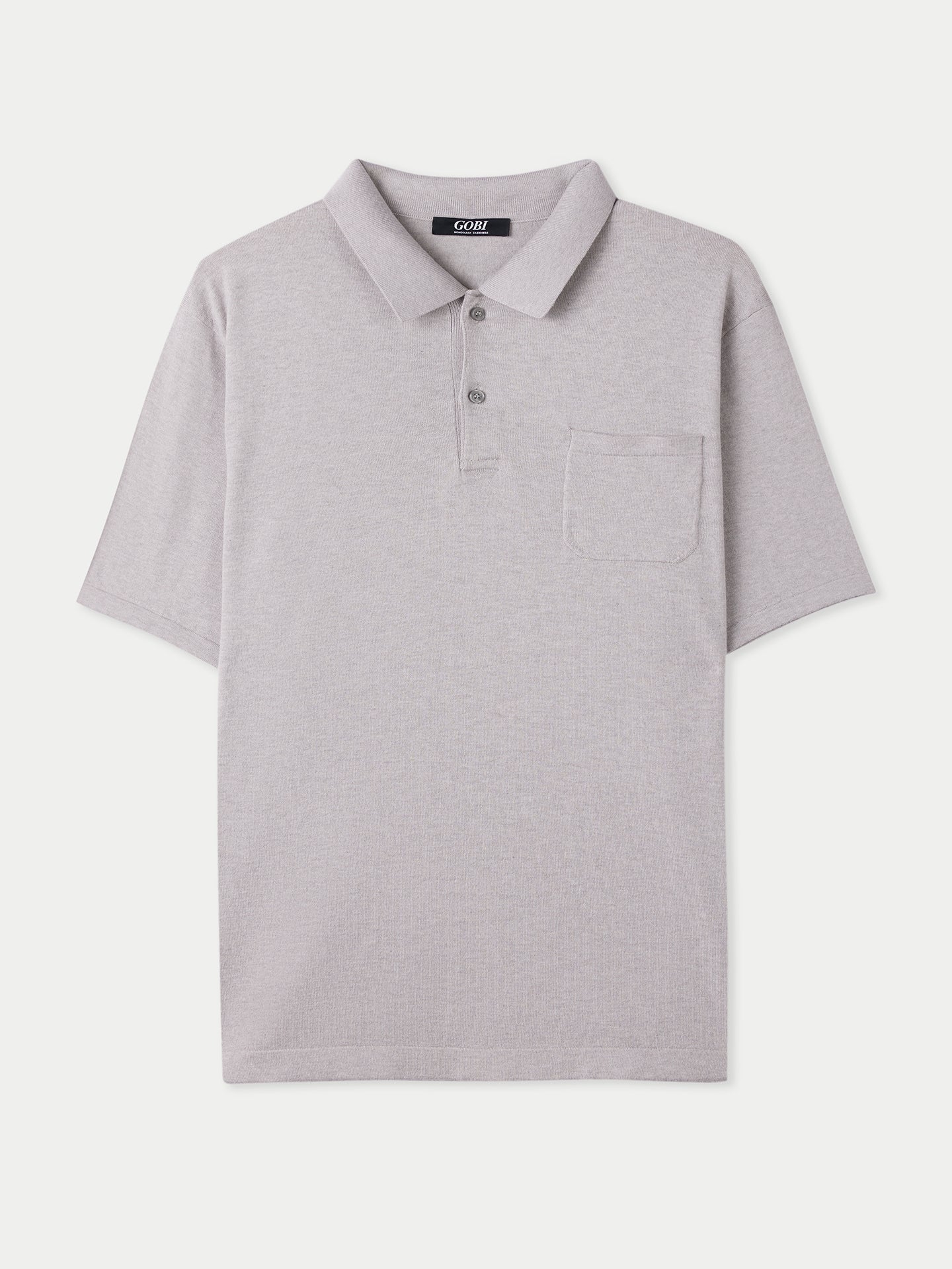 Men's Cotton Silk Cashmere Blend Polo Shirt Wind Chime - Gobi Cashmere