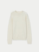 Organic Color Rolled Neck Cashmere Sweater Off White - Gobi Cashmere #color_off-white
