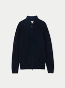 High Neck Full-Zip Cashmere Cardigan Black - Gobi Cashmere #color_black
