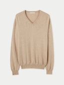 Men's Cashmere Basic V-Neck Sweater Warm Grey - Gobi Cashmere #color_warm-grey