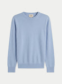 Light blue crew neck sweater on a light gray background #color_light-blue