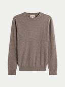 Taupe crew neck sweater on a light gray background #color_taupe