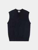 Black sleeveless sweater vest on a light gray background #color_charcoal