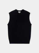 Black sleeveless sweater on a light gray background #color_black