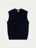 dark navy sleeveless sweater on a light gray background #color_navy-blazer