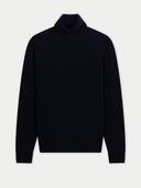 dark navy turtleneck sweater on a light gray background #color_navy-blazer
