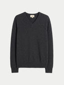 Dark gray sweater on a light gray background.