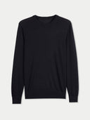 Cashmere Silk C-Neck Sweater Black - Gobi Cashmere #color_black