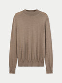 Brown mockneck sweater on a light gray background #color_timber-wolf
