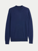 Men Cashmere Silk High Neck Sweater Mood Indigo - Gobi Cashmere #color_mood-indigo