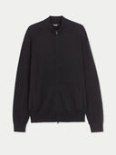 Men's Cashmere Full-Zip Cardigan Black - Gobi Cashmere #color_black