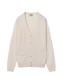 Essential Cashmere V-Neck Cardigan in White