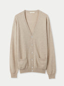 Men's Cashmere V-Neck Cardigan Warm Grey - Gobi Cashmere #color_warm-grey