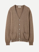 Men’s Organic Cashmere V-Neck Cardigan Taupe | GOBI US #color_taupe