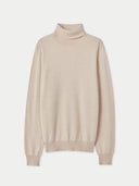 Beige turtleneck sweater on a light gray background #color_beige
