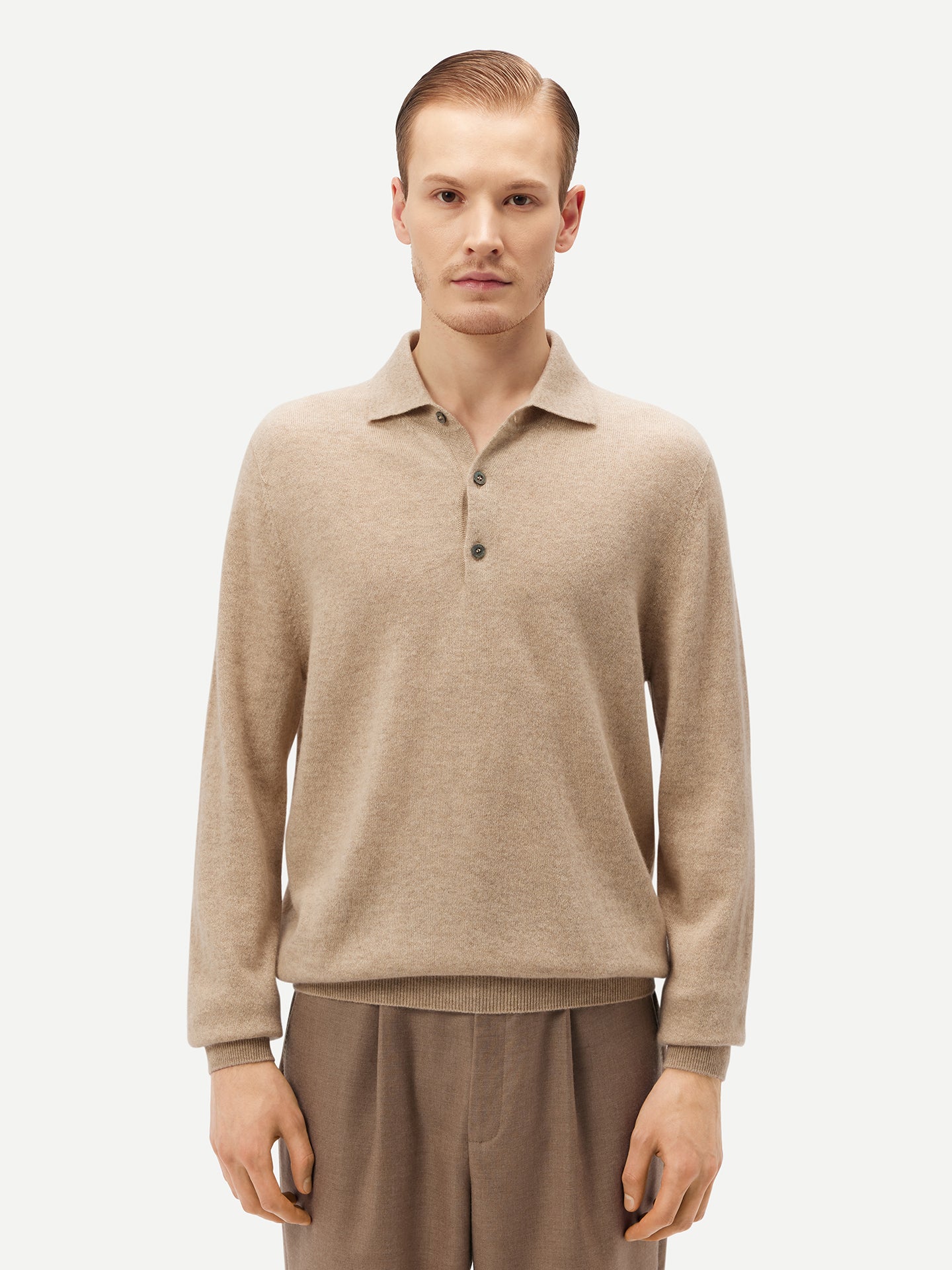 Organic Color Essential Cashmere Polo Sweater