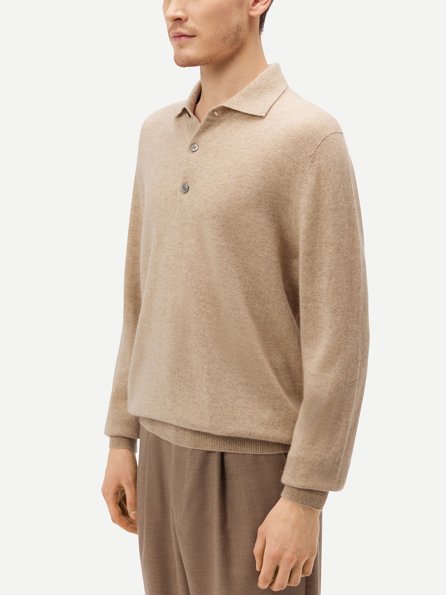 Organic Color Essential Cashmere Polo Sweater