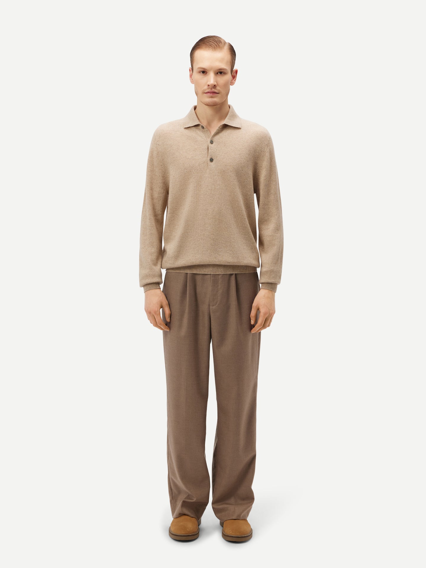 Organic Color Essential Cashmere Polo Sweater