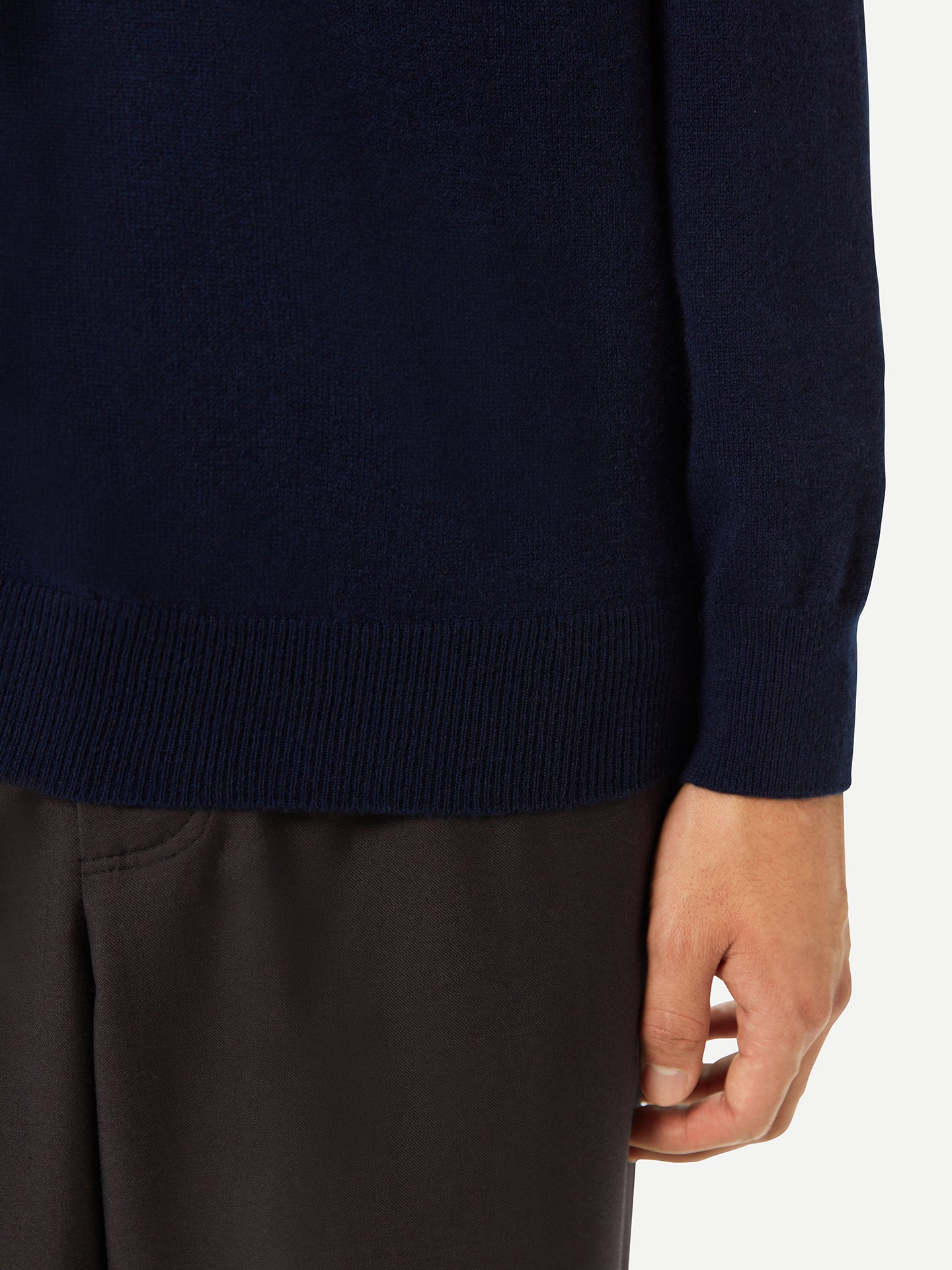 Men's Cashmere Polo Sweater Navy- Gobi Cashmere