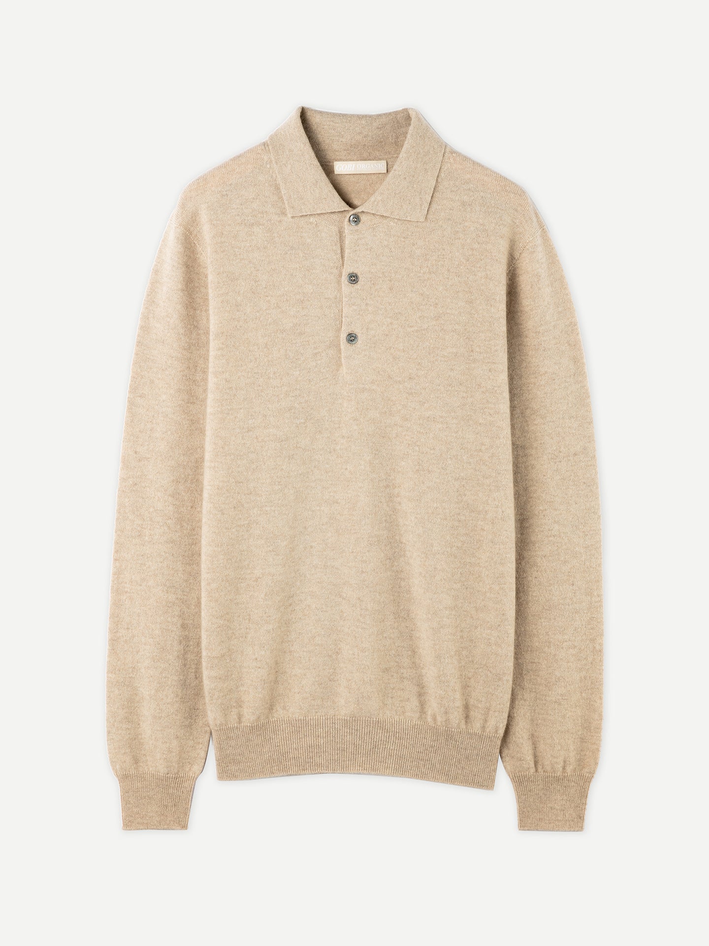 Organic Color Essential Cashmere Polo Sweater