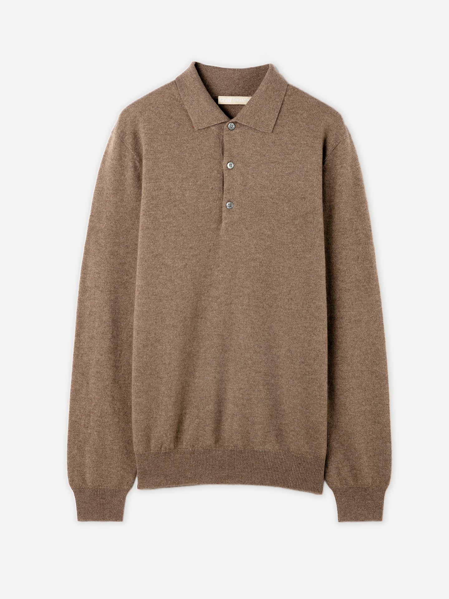 Organic Color Cashmere Polo Sweater