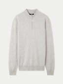 Men's Cashmere Half Zip Polo Dawn Blue - Gobi Cashmere #color_dawn-blue