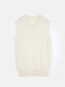 Men’s Cashmere Vest Off-White | GOBI Cashmere US #color_off-white