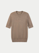 Brown dress with short sleeves on a white background #color_timber-wolf
