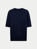 Navy blue t-shirt on a light gray background #color_mood-indigo