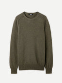 Cashmere Mouliné Crew-Neck Burnt Olive - Gobi Cashmere #color_burnt-olive